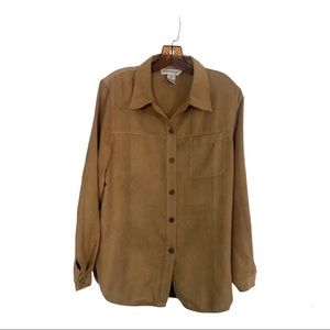 Women’s Faux Suede Shirt Jacket New Size Medium